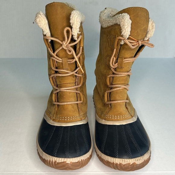 Sorel Size 9.5 Women's Tan & Black Waterproof Winter Boots - Picture 4 of 11